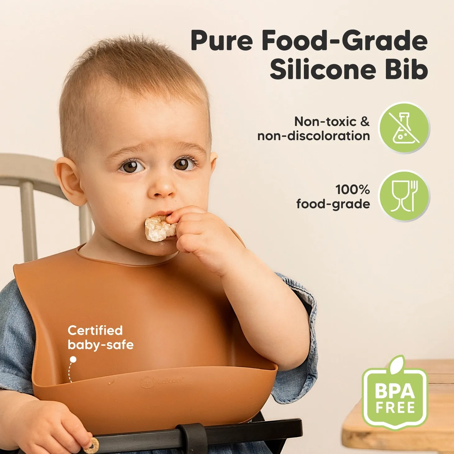 2-Pack Prep Silicone Bibs (Slate)