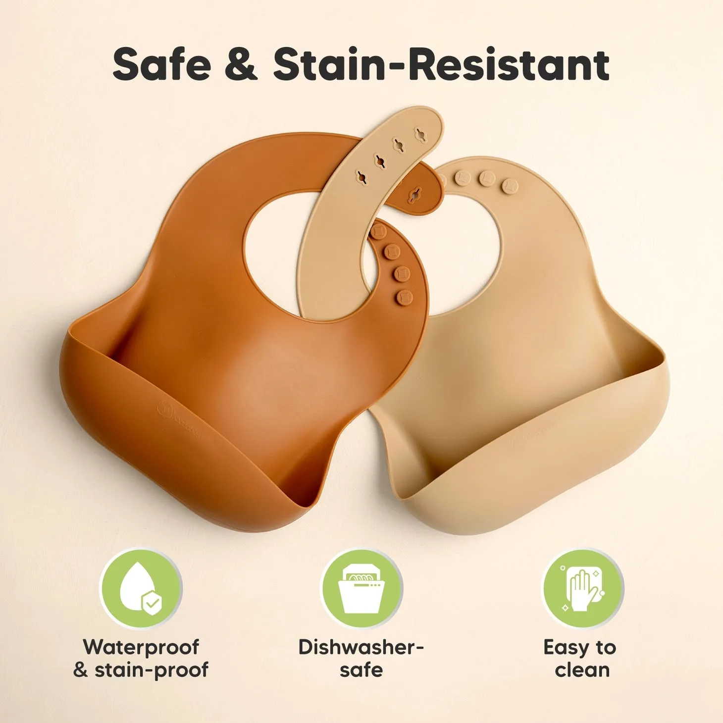 2-Pack Prep Silicone Bibs (Slate)