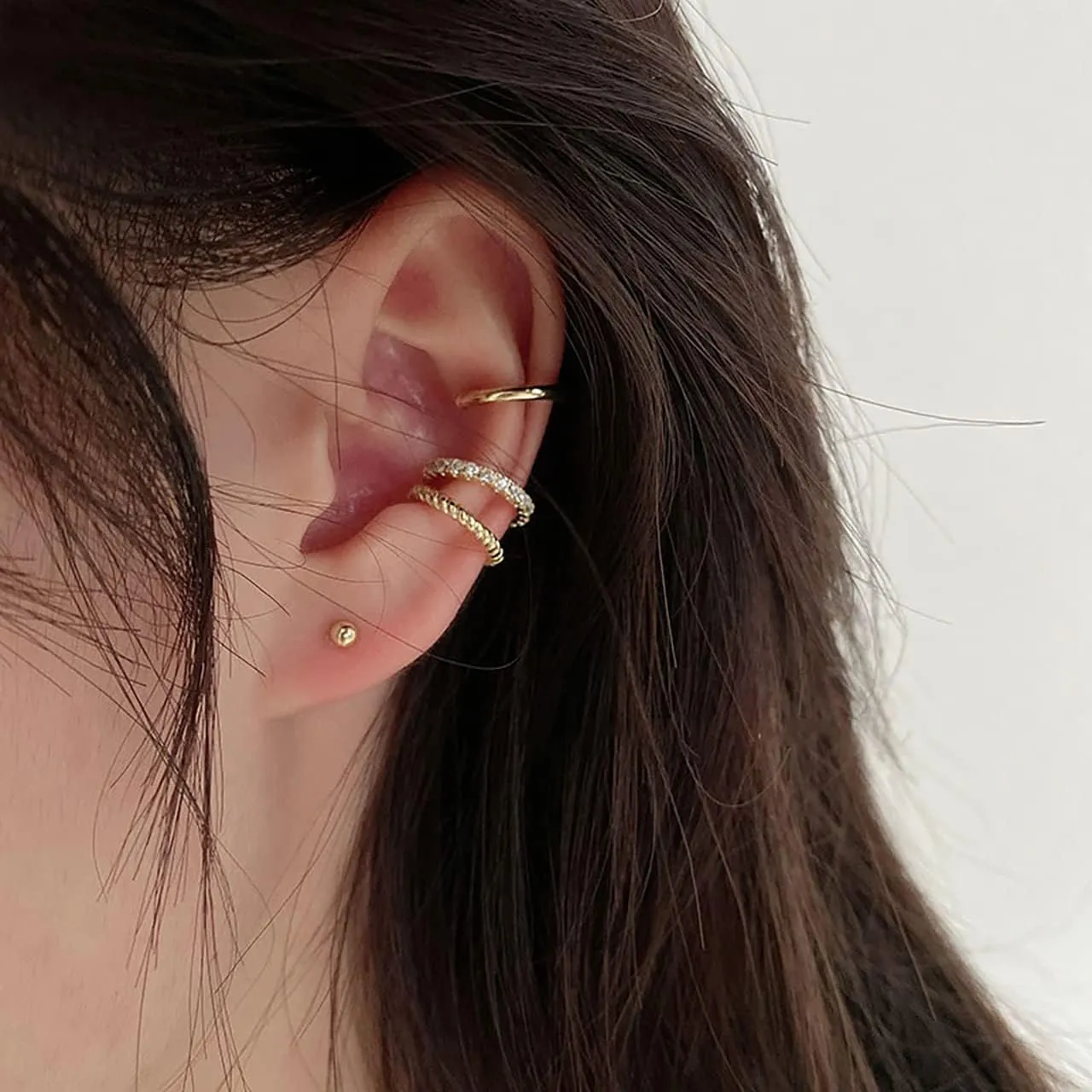 3Pcs Gold Silver Cuff Earrings for Women 14K Gold Plated Ear Cuffs for Girls Non Pierced Ear Clips Cartilage Earring Women Jewelry