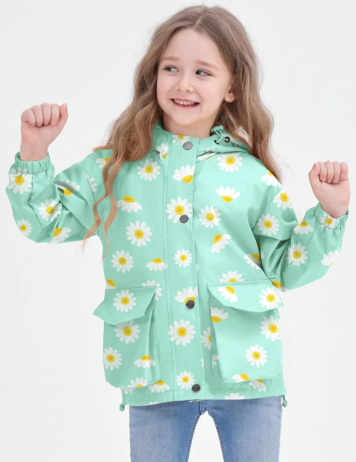 Avoogue Toddler Rain Jacket Windbreaker Lined Raincoat Waterproof Hooded Lightweight Rain Coats With Pockets 4-12Y