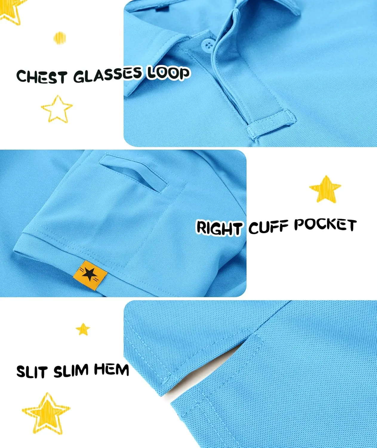 Boys Short Sleeve Pique Polo Shirt Uniform Golf T-Shirts for Kids 6-16 Years