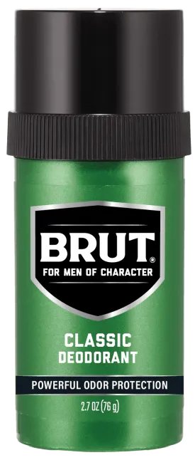 Brut Classic Round Stick Deodorant for Men, Powerful Odor Protection, 2.7 oz