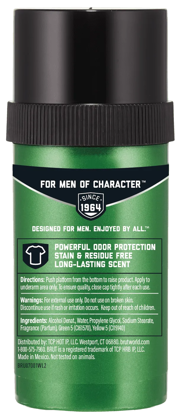 Brut Classic Round Stick Deodorant for Men, Powerful Odor Protection, 2.7 oz