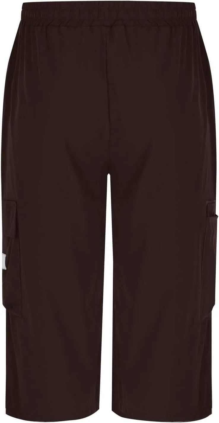Cargo Shorts for Men Tie Knot Multi-Pockets Straight Leg Casual Shorts Outdoor Hiking Workout Jogging Pants for Summer