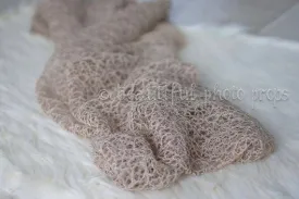 Fabric Fishnet Lace Wrap in Beige