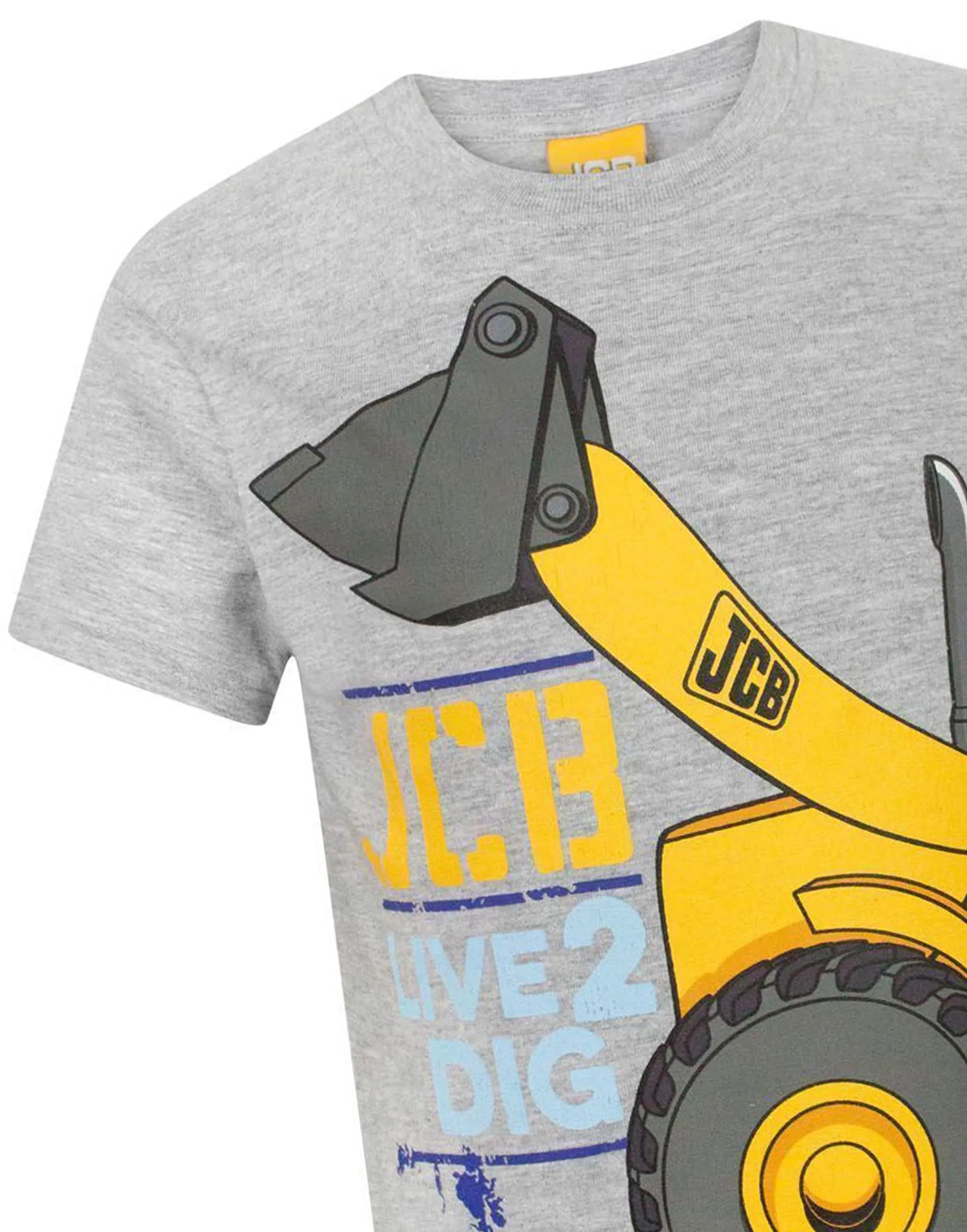 JCB Unisex Kids Grey Short Sleeved T-Shirt