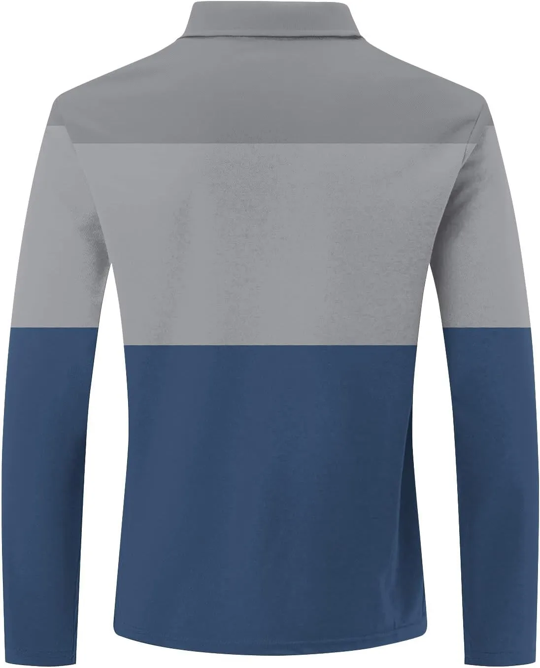 Men's Polo Shirts with Pocket Long Sleeve Casual Collar Pullover Slim Fit Zipper Polo Shirts Business Dress Shirts