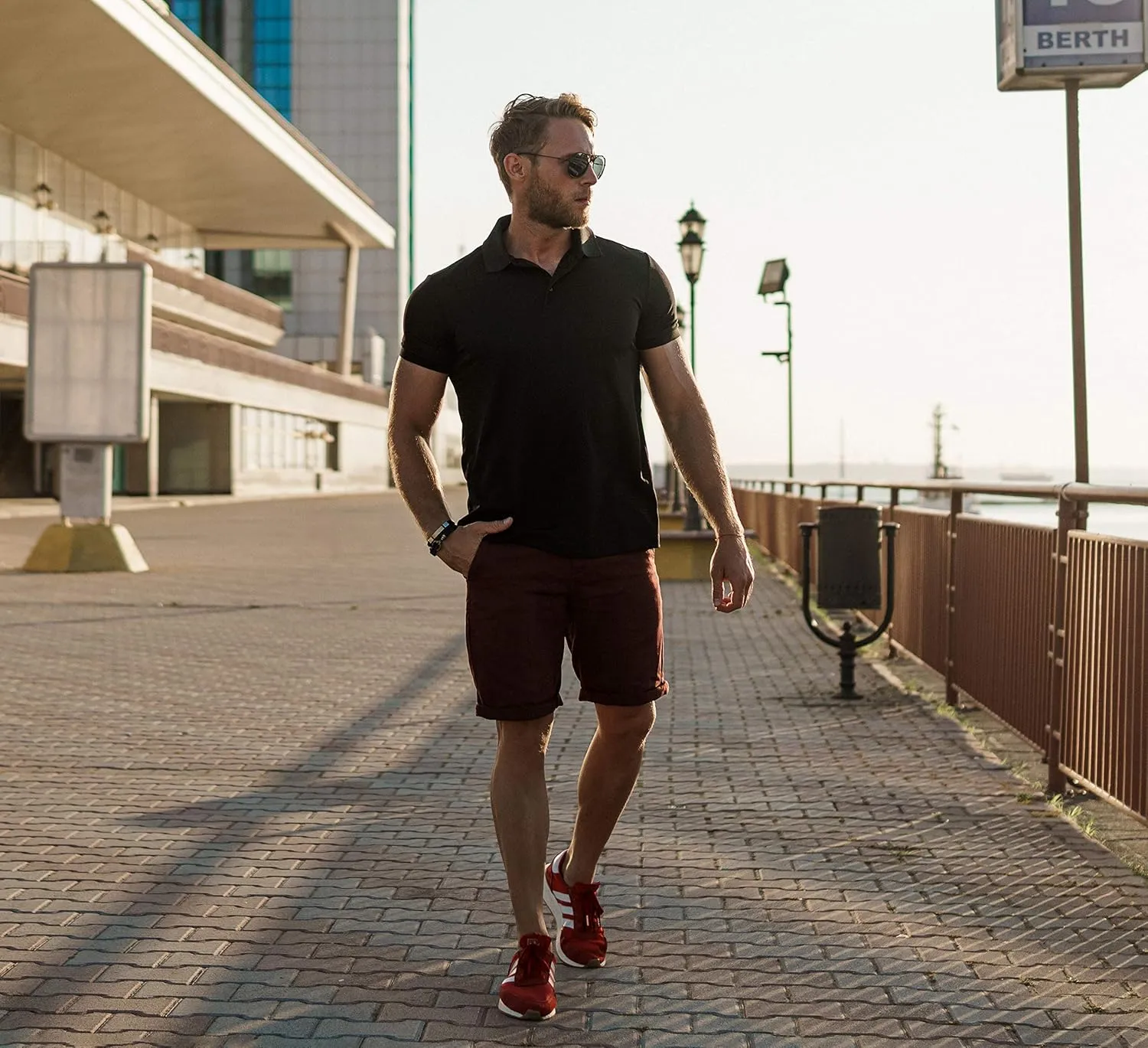 Merino.tech Organic Cotton Mens Polo - Slim Fit, Sustainably Made for Everyday Comfort