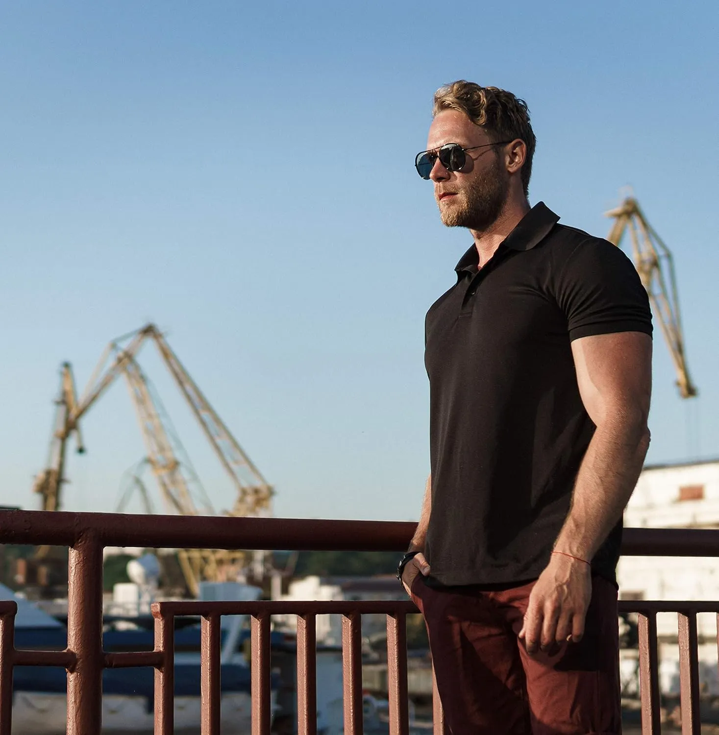 Merino.tech Organic Cotton Mens Polo - Slim Fit, Sustainably Made for Everyday Comfort