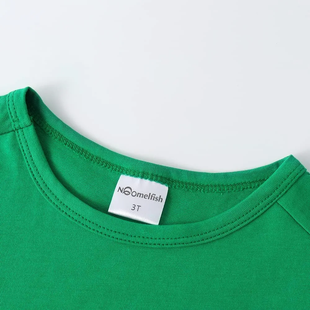 Noomelfish Girls Short Sleeve Heart Pocket T-Shirts Casual Cotton Tee Tops Blouse (5-12 Years)