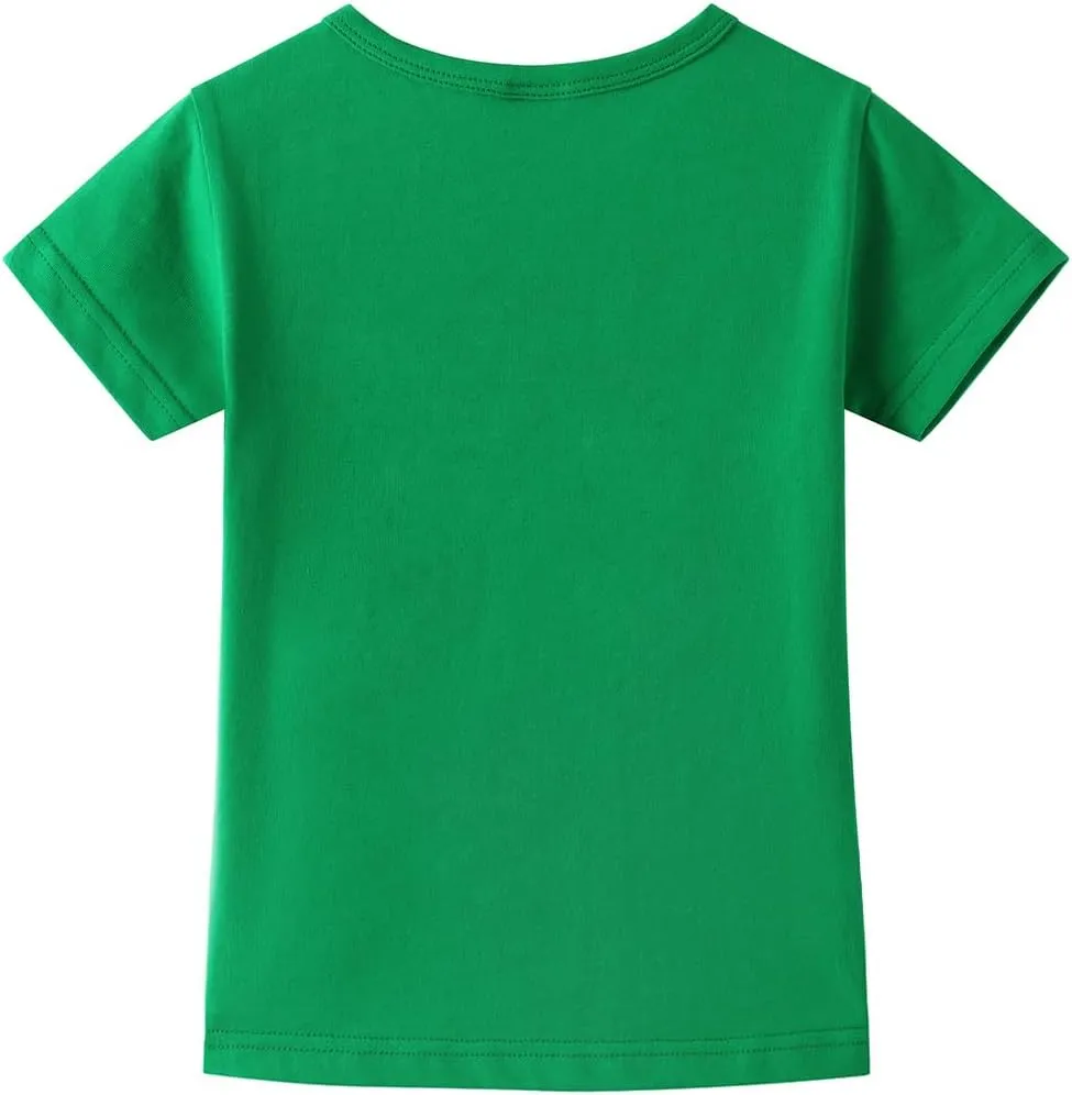 Noomelfish Girls Short Sleeve Heart Pocket T-Shirts Casual Cotton Tee Tops Blouse (5-12 Years)