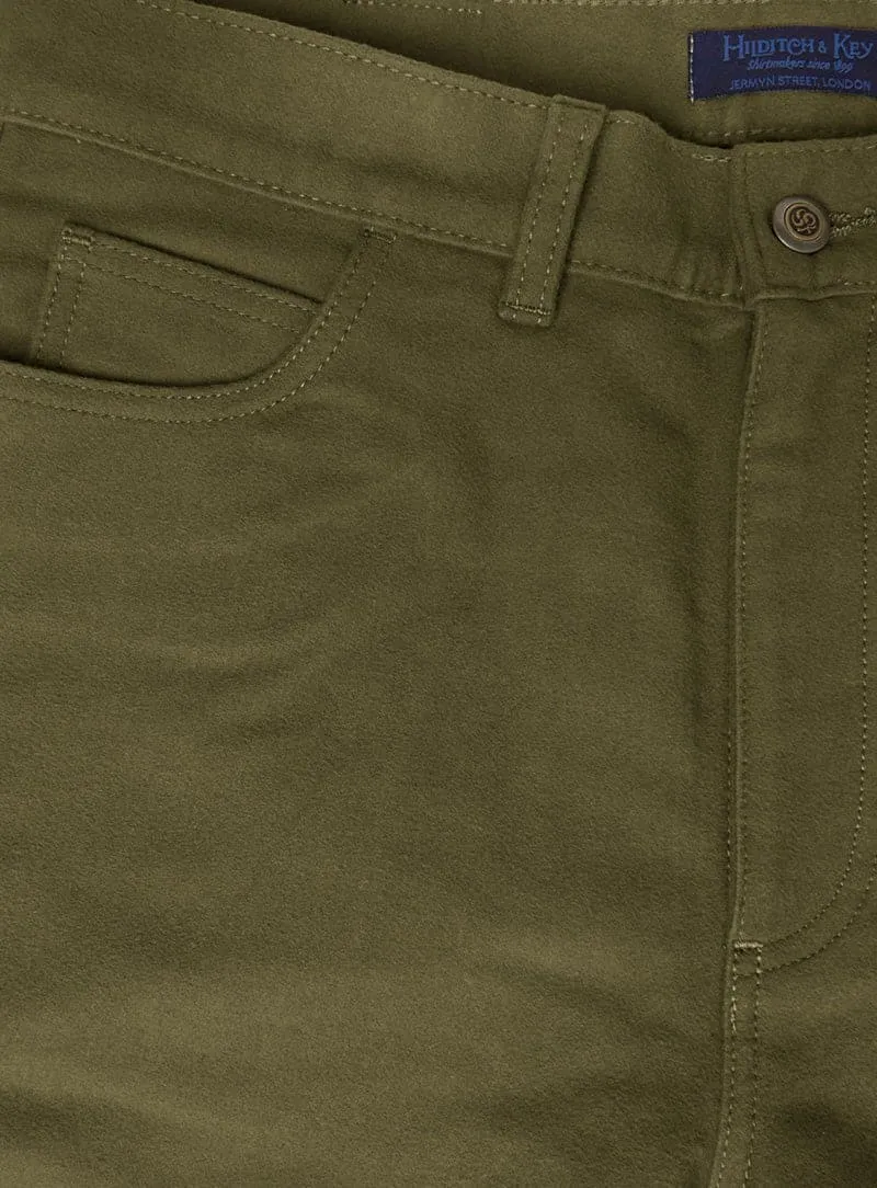 Olive Green Moleskin Jeans
