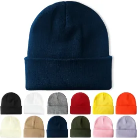 PFFY Beanie for Men Women Unisex Knit Cuffed Plain Winter Beanies Hats Skull Cap