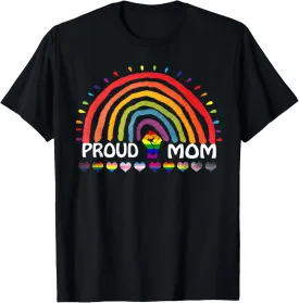 Proud Mom LGBT-Q Flag Rainbow Gay Pride Month For Mothers T-Shirt