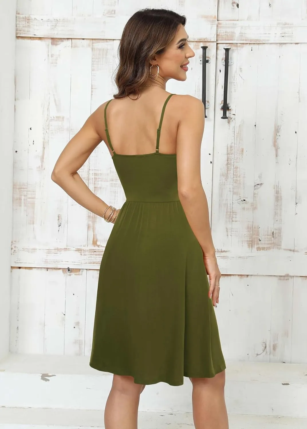 Spaghetti Strap Dresses for Women Casual Sundress for Women Beach A Line Summer Dress for Women