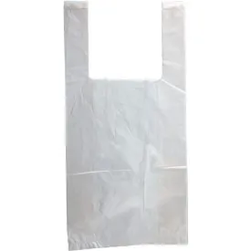 T-Shirt Grocery Bags - 6" x 3" x 12" - White