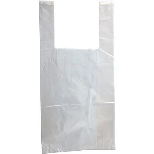 T-Shirt Grocery Bags - 6" x 3" x 12" - White