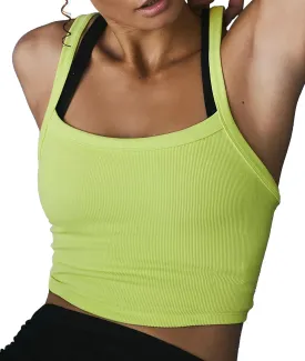 Tank Tops for Women Scoop Neck Crop Tops Athletic Workout Tops Cute Seamless Cami Ribbed Tank Tops