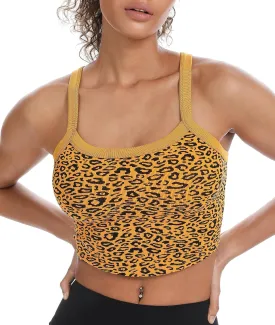 Tank Tops for Women Scoop Neck Crop Tops Athletic Workout Tops Cute Seamless Cami Ribbed Tank Tops