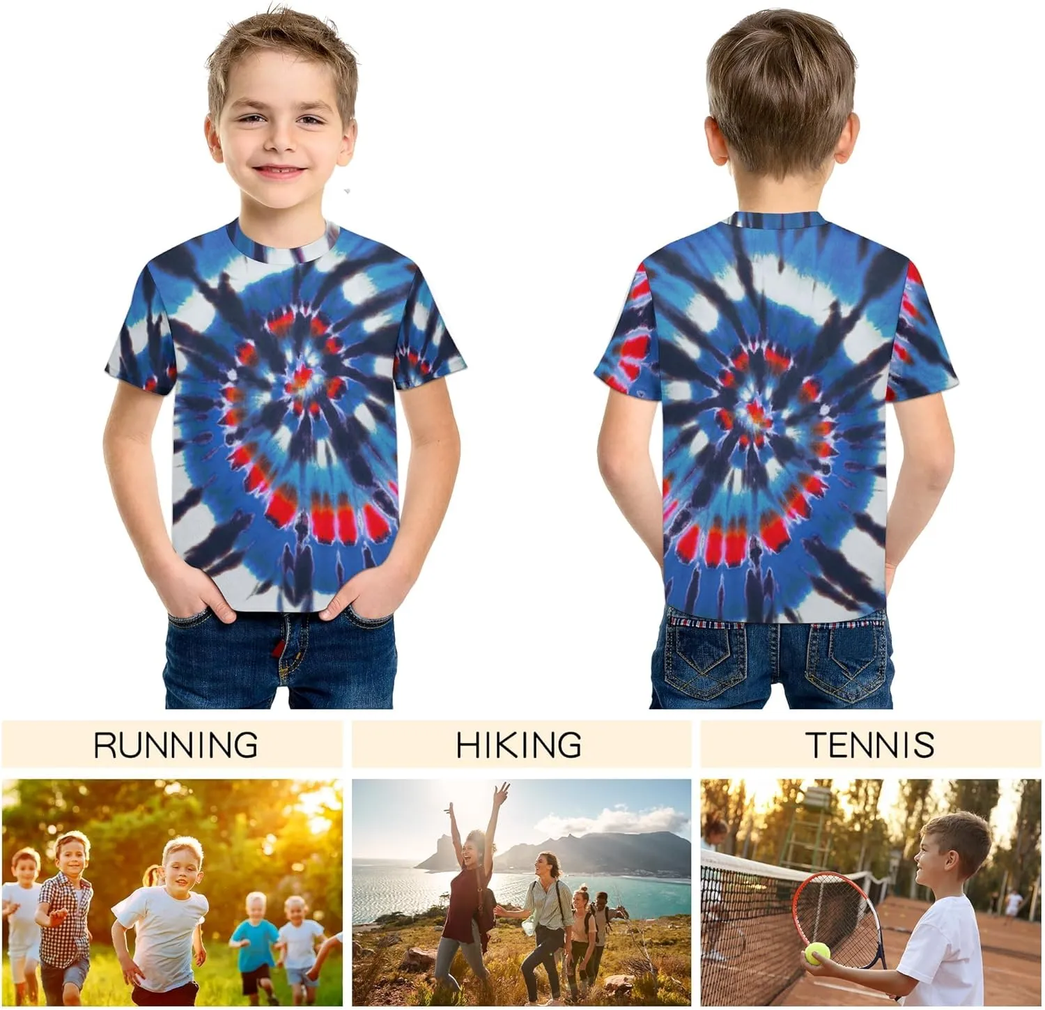 Tiannee Boys Girls 3D Graphic T Shirt, Novelty Kid's Shirts, Casual Crewneck Short Sleeve Tops Tees 6-16 Years