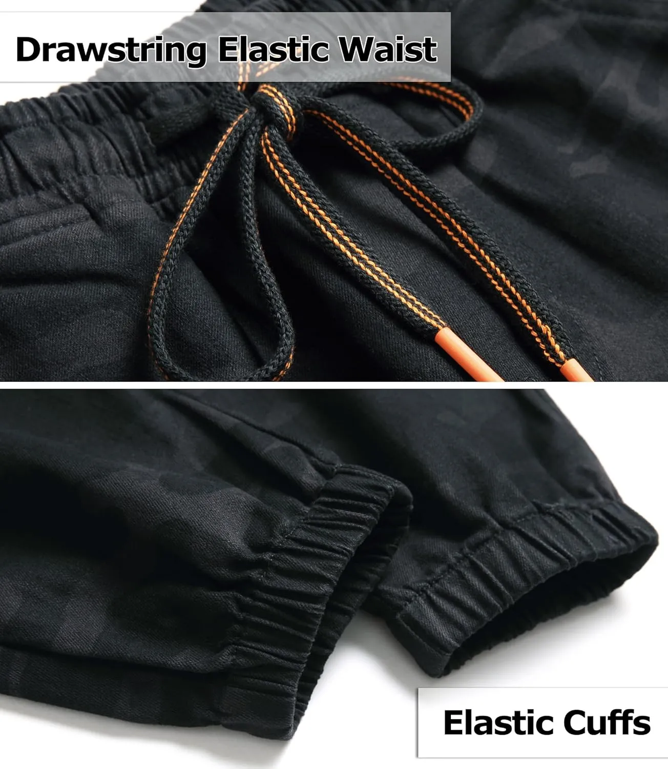 TLAENSON Boys Joggers Cargo Pants for Kids Drawstring Elastic Waist Cotton Twill Jogging School Pant