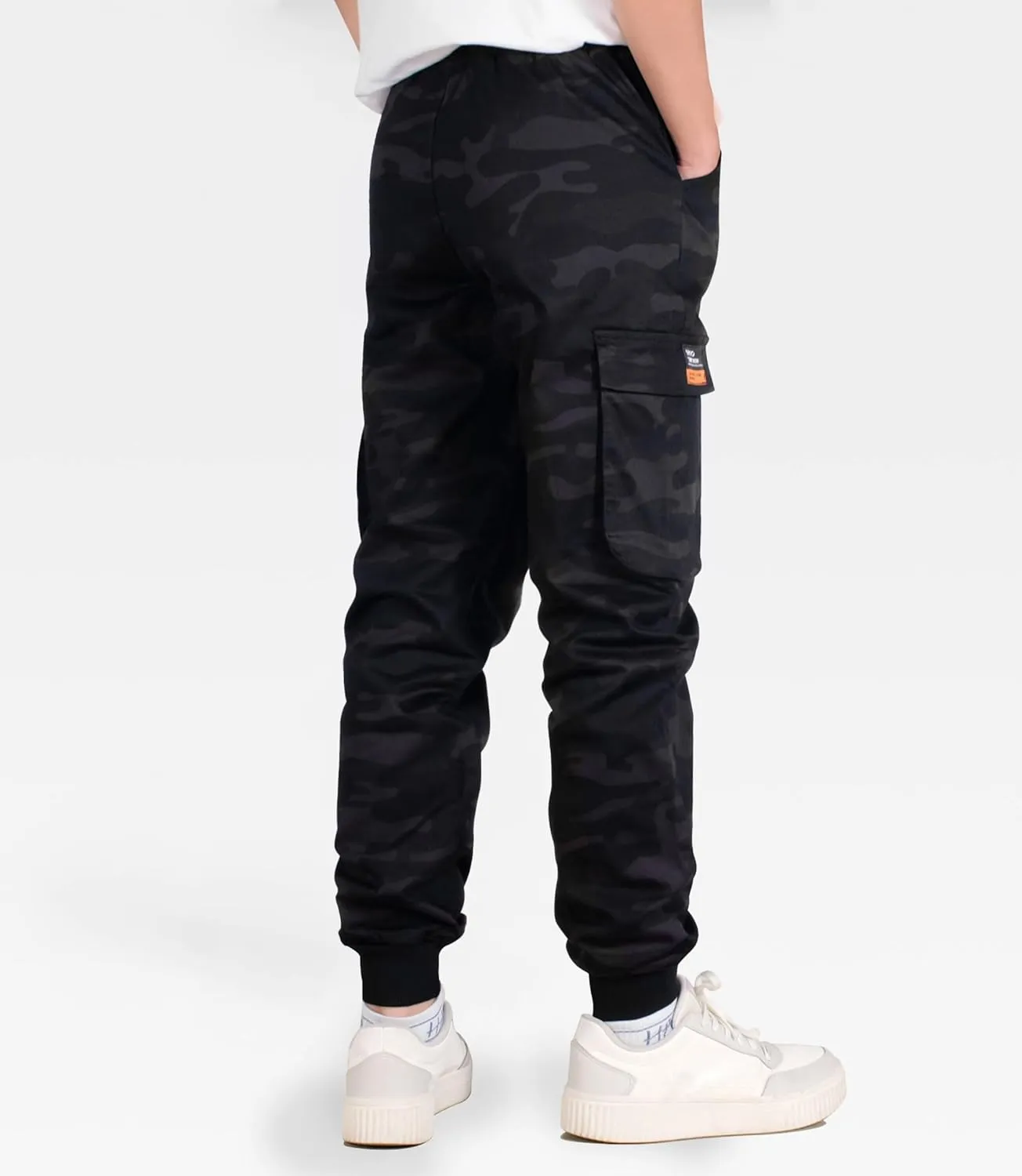 TLAENSON Boys Joggers Cargo Pants for Kids Drawstring Elastic Waist Cotton Twill Jogging School Pant