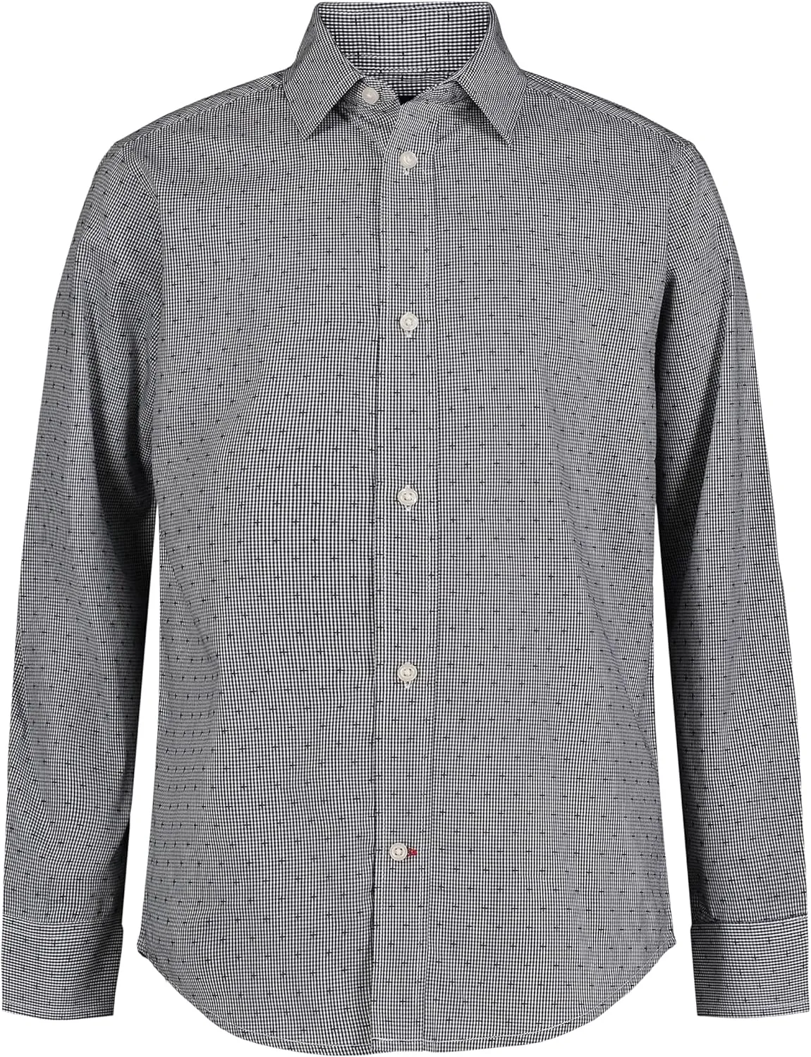 Tommy Hilfiger Boy's Long Sleeve Dress Shirt, Collared Button-down With Cuff Sleeves, Gingham