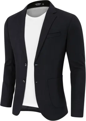 TURETRENDY Men's Casual Blazer Linen Sport Coat Two Button Lightweight Jackets Business Daily Suit