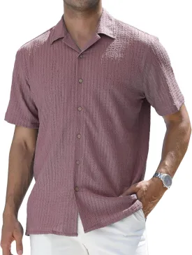 WARHORSEE Mens Dress Shirts Short Sleeve Performance 4-Way Stretch Wrinkle Free Casual Button Down Shirt