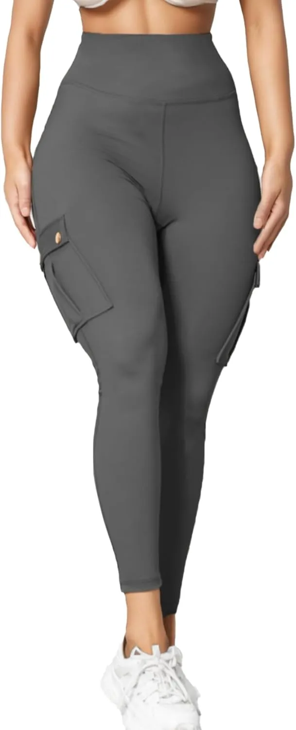 Wavar Scrunch Butt Lifting Leggings with Pockets Cargo Leggings for Women Workout Cargo Pants Tummy Control Yoga Pants