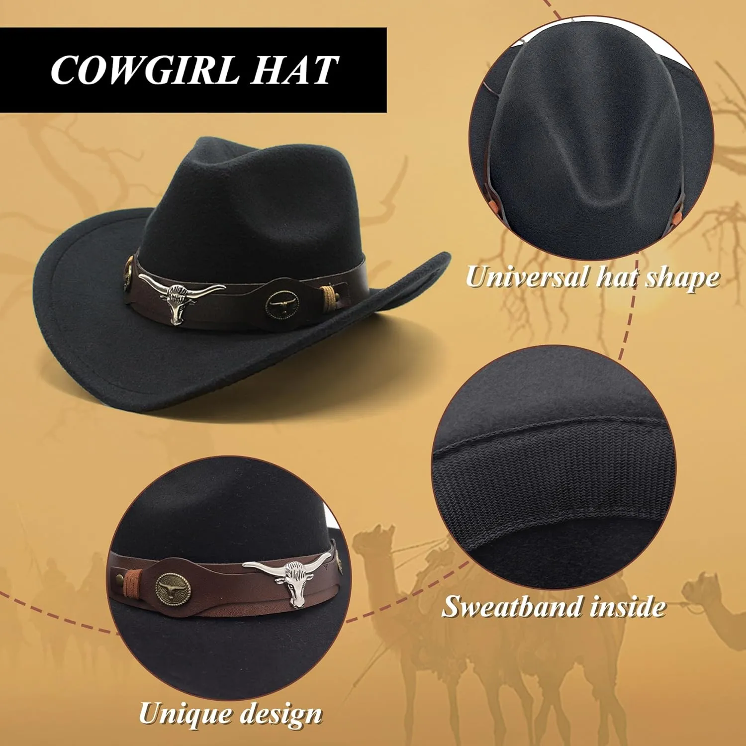 Western Cowgirl Costume for Women Cowboy Tassel Vest for Women Outfit with Hat Bandana Necklace