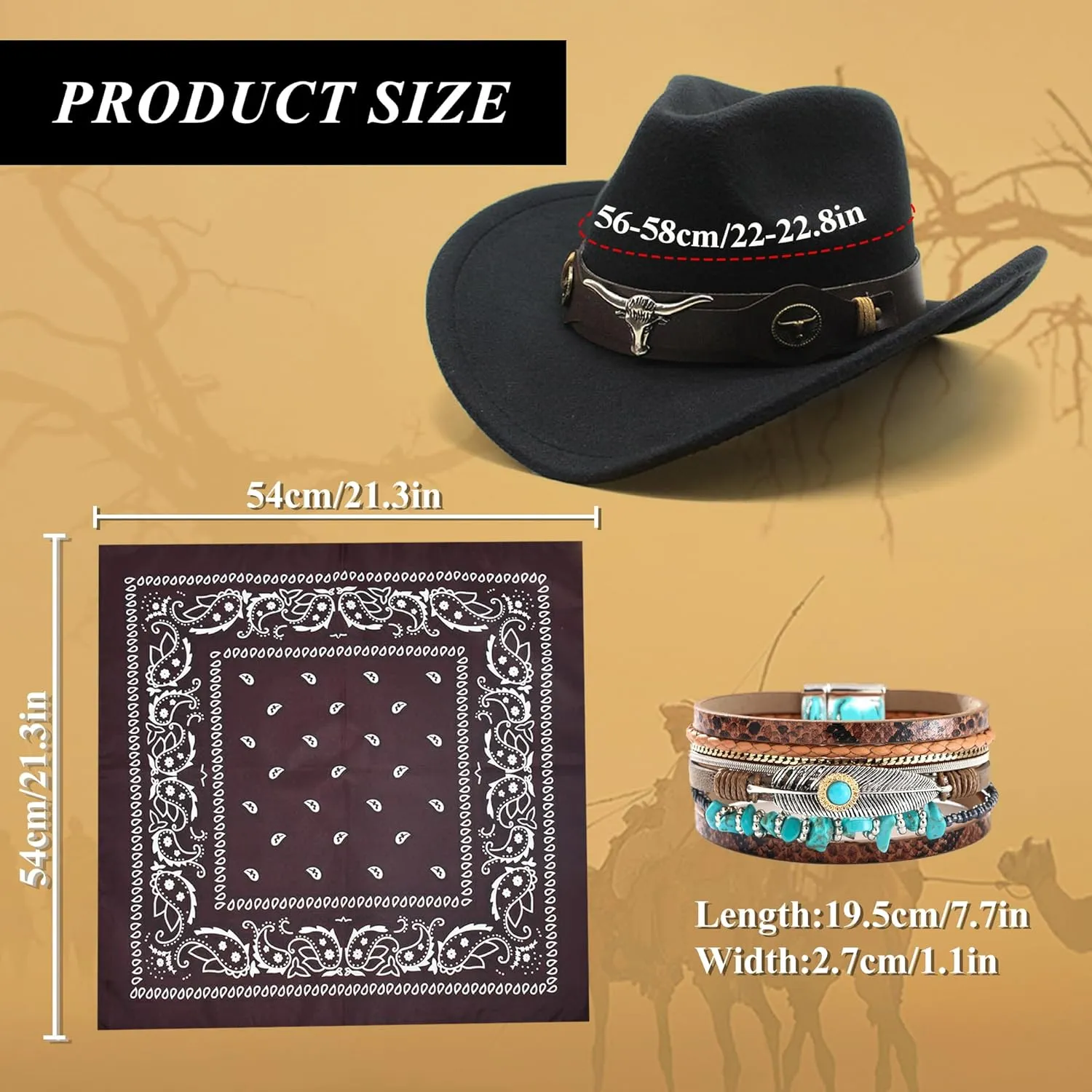 Western Cowgirl Costume for Women Cowboy Tassel Vest for Women Outfit with Hat Bandana Necklace
