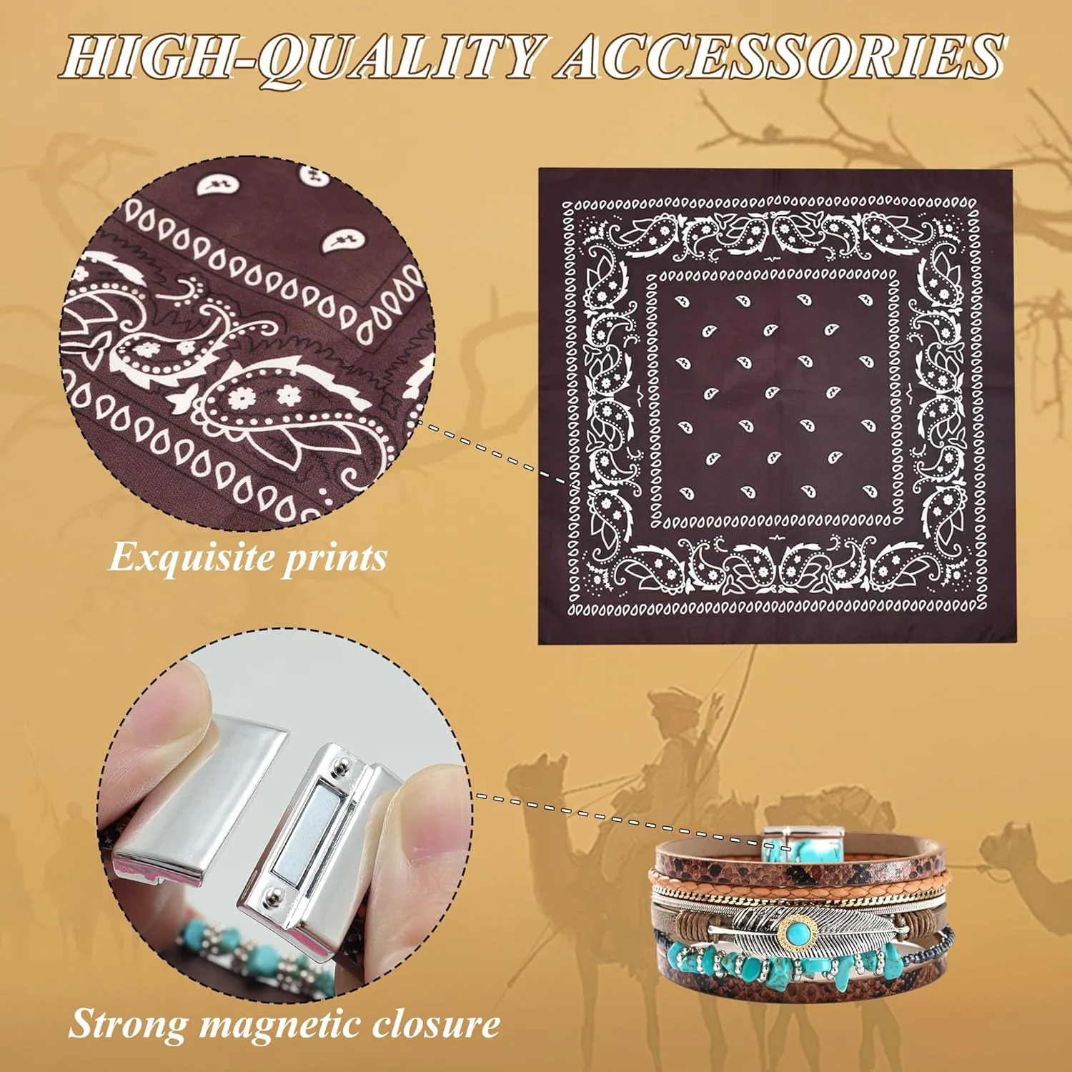 Western Cowgirl Costume for Women Cowboy Tassel Vest for Women Outfit with Hat Bandana Necklace