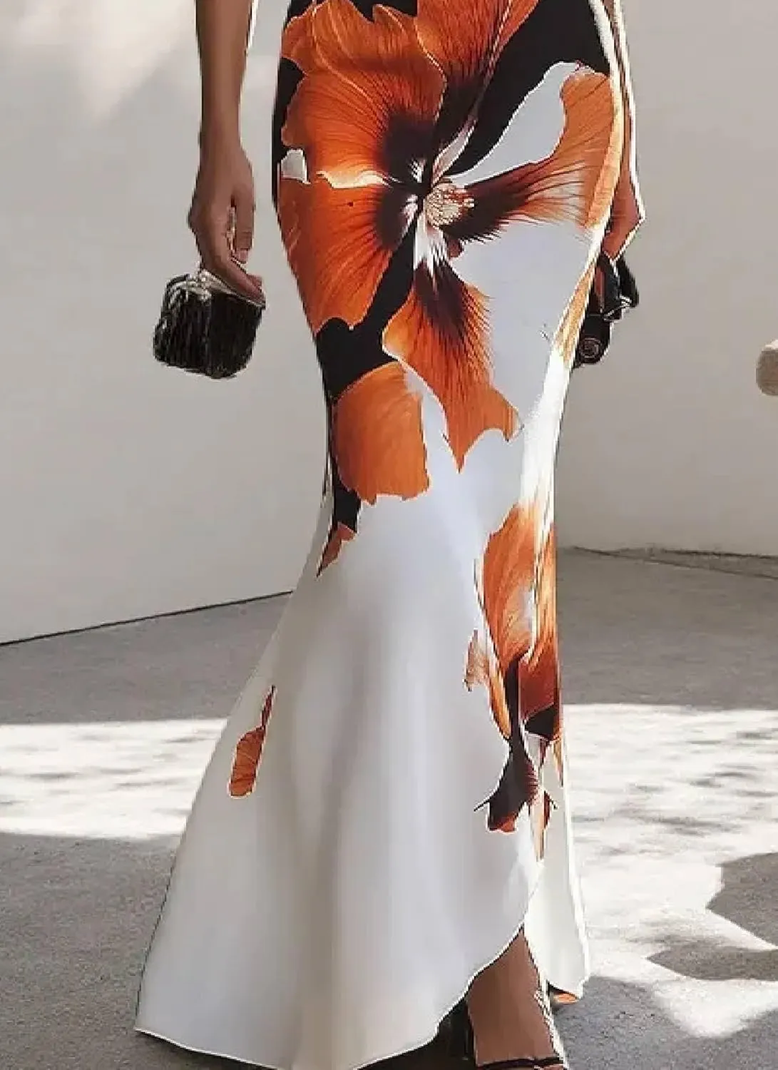 Women's Boho Floral Print Wrap Dress 2025 Summer Elegant V Neck A-Line Semi Formal Cocktail Party Maxi Dresses