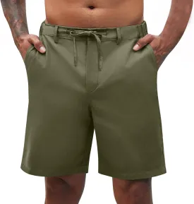 Work Shorts for Men Casual Drawstring Elastic Waist Cargo Pants Outdoor Summer Lightweight Shorts