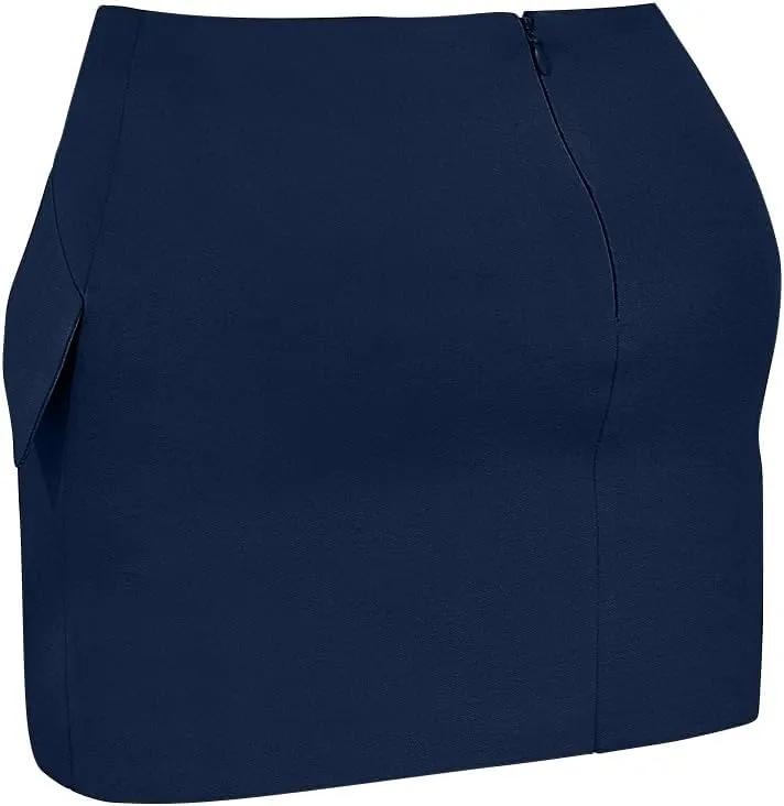 YMDUCH Women's Trendy Casual Mid-Waist Stretchy Fitted Bodycon Party Club Mini Pencil Skirts