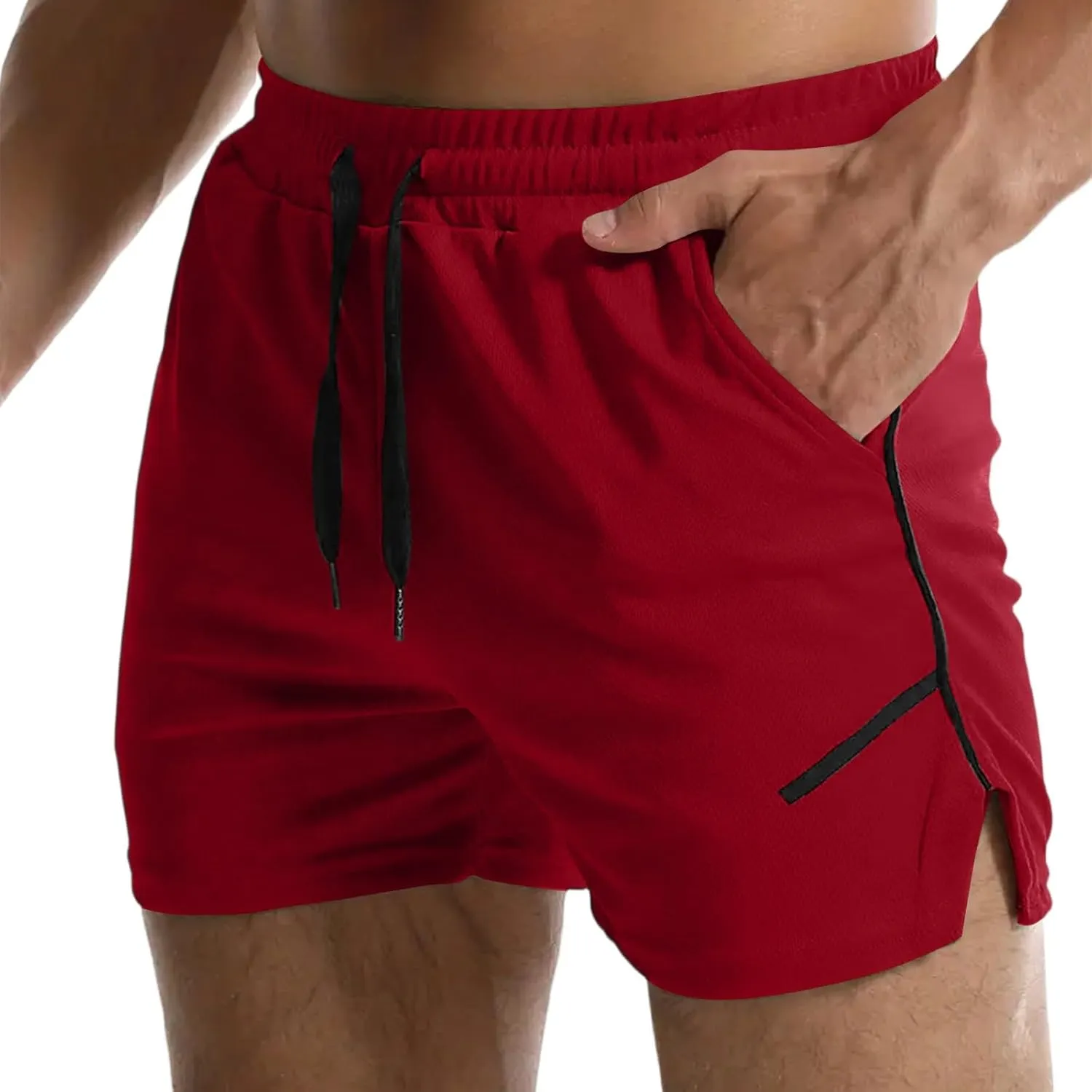 Ymosrh Mens Fitness Shorts Drawstring Summer Casual Workout Running Shorts with Elastic Waist and Pockets, S-2XL