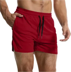Ymosrh Mens Fitness Shorts Drawstring Summer Casual Workout Running Shorts with Elastic Waist and Pockets, S-2XL